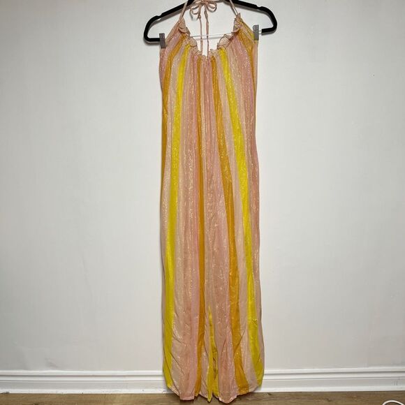 NWT Anthropologie  “Sundress” Sophie Jumpsuit Marbella Mix Peach Sz L/XL - Picture 9 of 12